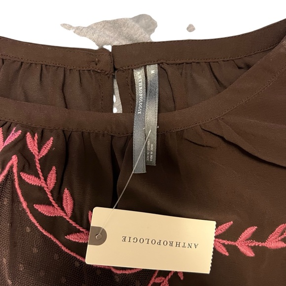 Anthropologie Long Sleeve Appliqué Women’s Blouse M NEW! - Picture 7 of 13